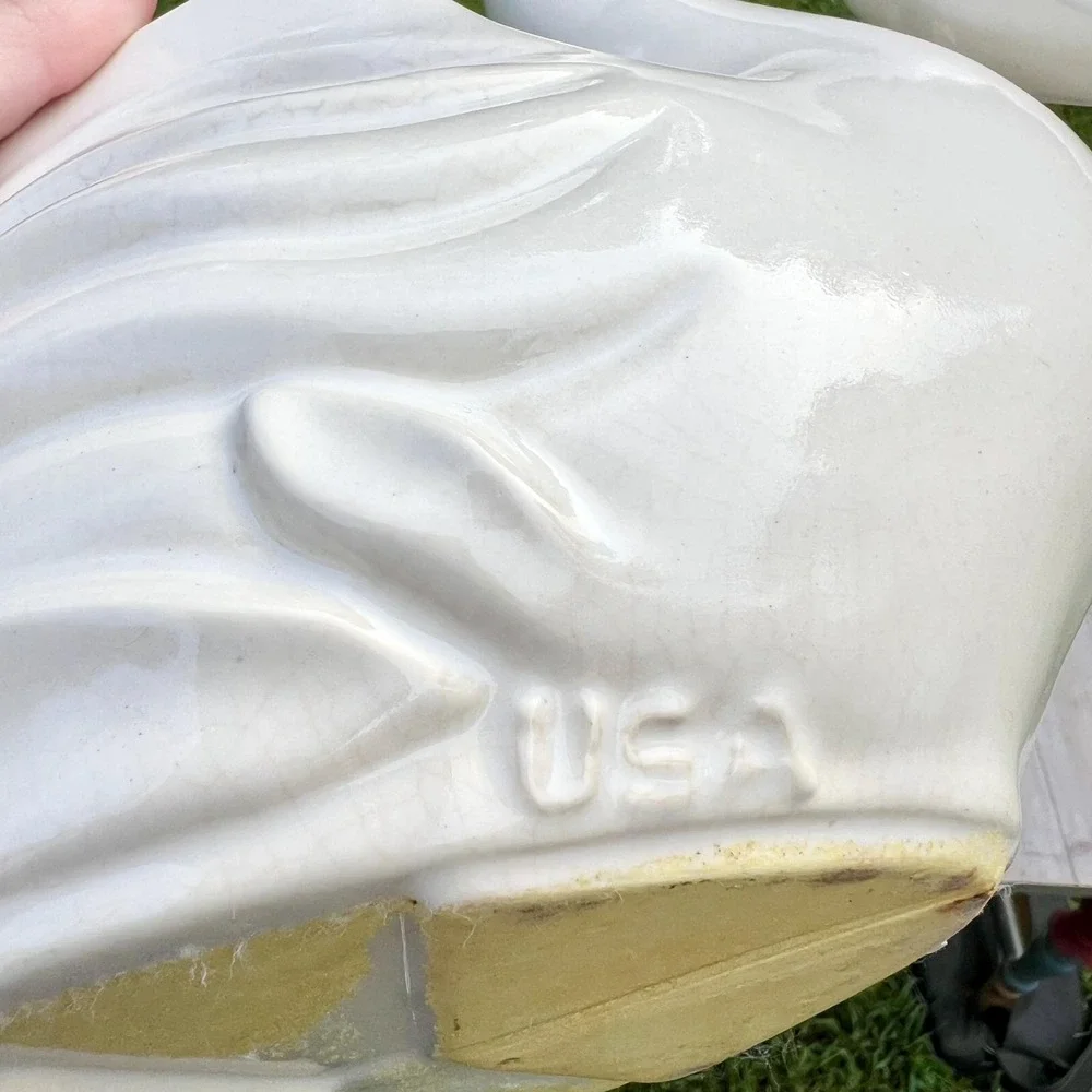 Old Vintage Ceramic White Swan Planter Vase | Made in USA